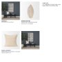 71097-CFD - Jaxon 22x22 Beige/Black Striped Cotton-Linen Square Pillow Cover w/Down Filler