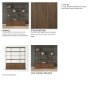 71114-AB - Baron 4-Door Dark Brown Wood w/ Antique Brass Metal Open Shelving Unit