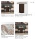 71213-AB - Marbrello Pink Marble Top Espresso Brown Fluted Wood Round Side Table