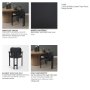 71257 - Carlisle Curved Back Dining Arm Chair | Black Leather w/ Black Wood