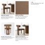 71258 - Tribeca Open Back Dining Side Chair | Mocha Fabric w/ Brown Wood