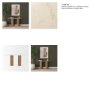 71286-AB - Marbrello Botticino Marble Top Light Brown Fluted Wood Half Moon Console Table