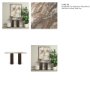 71287-AB - Marbrello Pink Marble Top Dark Brown Fluted Wood Half Moon Console Table Top