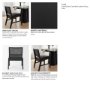 71315 - Reid Cane Back Dining Side Chair | Black Leather w/ Tapered Wood