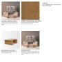 71329-AB - Milos Travertine Top w/ Light Brown Oak Wood Coffee Table