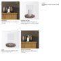 71491 - Bordo Red Marble w/ Glass Hurricane Candle Holder