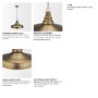 71589 - Keller Wide Antiqued Brass Metal 1-Light Pendant