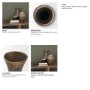 71651 - Patine Antiqued Brass Metal Fluted Hourglass Decorative Vase