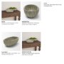 71677 - Camelia Fluted Sage Green Paper Mache Long Centerpiece Bowl