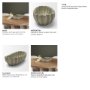 71678 - Camelia Large Fluted Sage Green Paper Mache Round Centerpiece Bowl