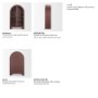 71712 - Rousseau Arched Curio Cabinet w/ Glass Doors | Burgundy Metal