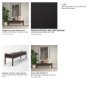 71735 - Freya Upholstered Bench | Charcoal Fabric | Brown Wood Frame