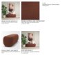 71736 - Siren Burgundy Fabric w/ Brown Ash Wood Oblong Bench