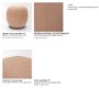 71737 - Siren Sienna Fabric w/ Brown Ash Wood Round Accent Stool