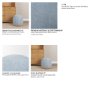 71738 - Siren French Blue Fabric w/ Brown Ash Wood Round Accent Stool