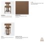 71770 - Tribeca Curve Open Back Mocha Fabric Tripod Frame Counter Stool