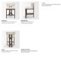 71774 - Soho Curved Open Back Cream Chenille Tripod Frame Counter Stool