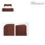 71824-ABC - Solene Queen Upholstered Bedframe w/ Footbed | Curved Headboard | Burgundy Fabric