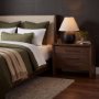 71741-ABC - Holden King Upholstered Bedframe | Shelter Headboard | Oatmeal Performance Fabric