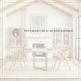 69563-AB - Faye 48" Round Dining Table | Beige Wood & Antique Gold Metal | Seats 4