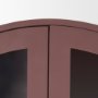 71712 - Rousseau Arched Curio Cabinet w/ Glass Doors | Burgundy Metal