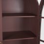 71712 - Rousseau Arched Curio Cabinet w/ Glass Doors | Burgundy Metal
