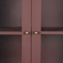 71712 - Rousseau Arched Curio Cabinet w/ Glass Doors | Burgundy Metal