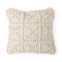 68392-CFNA - Leroy 18x18 Cream Raised Pattern Detail Pillow Cover w/Non-Allergen Filler