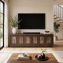 71409 - Valterra Dark Brown Wood w/ Cappuccino Marble 6 Door Media Console