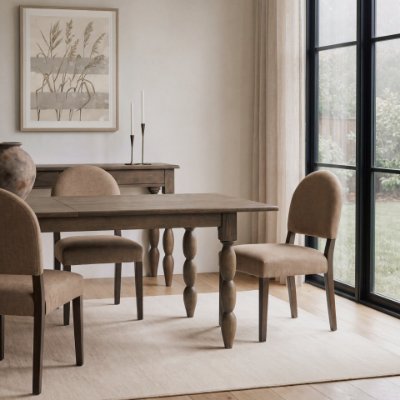 71722 - Angeline 104"L x 42"W Extendable Dining Table | Mid-Brown Wood | Seats 8-10