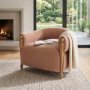 71730 - Margaux Sienna Fabric Open Back Barrel Accent Chair