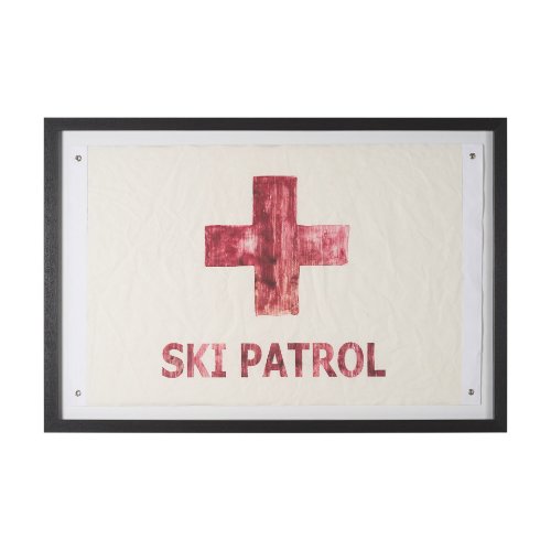 16361 - Ski Patrol by Mercana Studio Hand-Embellished Textured Framed Artwork Matted under Glass