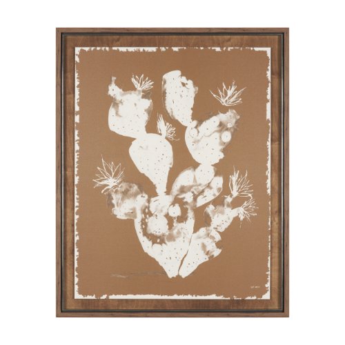 16362 - Solar Cactus - Sienna by Nick Simon Hand-Embellished Textured Framed Artwork Matted under Glass