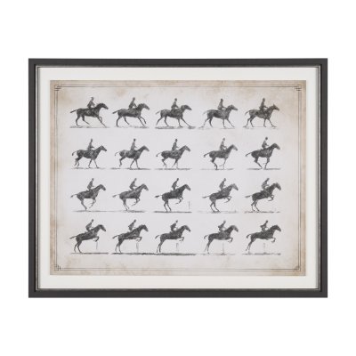 16375 - Running & Jumping by Mercana Studio Hand-Embellished Framed Artwork Matted under Glass