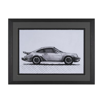 16426 - 1975 911 Turbo by Mercana Studio Textured Framed Artwork Matted under Glass