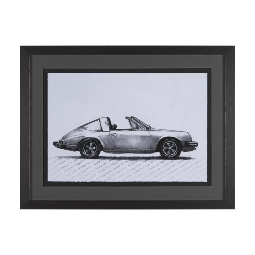 16427 - 1974 911 Targa by Mercana Studio Textured Framed Artwork Matted under Glass