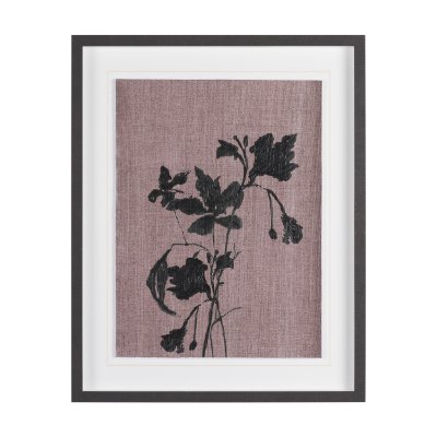 16430 - Black Botanical Silhouette by Cartissi Hand-Embellished Textured Framed Artwork Matted under Glass