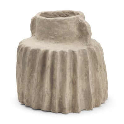 71560 - Jiya 12" Natural Ardi Paper Mache Double Handle Pot