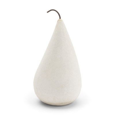 71562 - Pera Large White Marble Pear Decorative Object