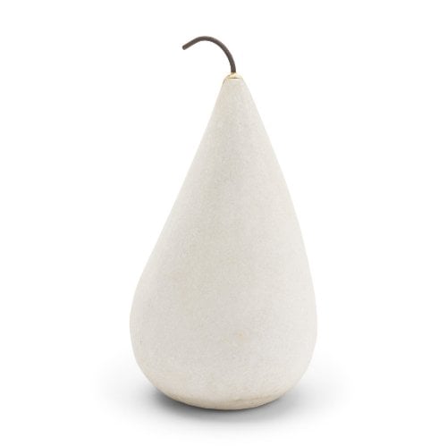 71562 - Pera Large White Marble Pear Decorative Object