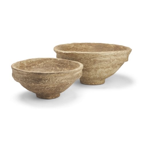 71567 - Samar Beige Paper Mache Decorative Bowls