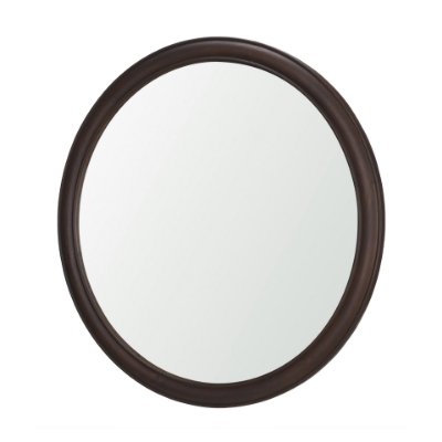 71600 - Bramwell 36" Dark Brown Wood Framed Heritage Round Mirror