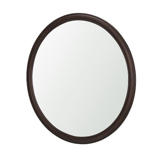 71601 - Bramwell 48" Dark Brown Wood Framed Heritage Round Wall Mirror
