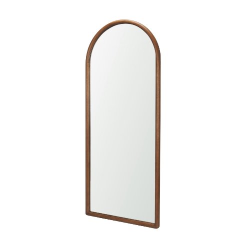 71602 - Durham Medium Brown Wood Framed Arched Floor Mirror