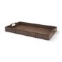 71627 - Strata Fluted Brown Walnut Wooden Decortative Tray