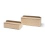 71630 - Chord Woven White-Washed w/ Brass Handle Decorative Box Set