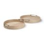 71635 - Langford Round White-Washed Wood w/ Brass Handles Tray Set