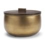 71639 - Voss Brass Metal w/ Dark Wood Lid Canister
