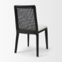 69350V - Clara Cane Back Dining Side Chair | Cream Fabric w/ Black Wood