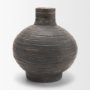 71563 - Sironi Black Terracotta Ribbed Decorative Vase